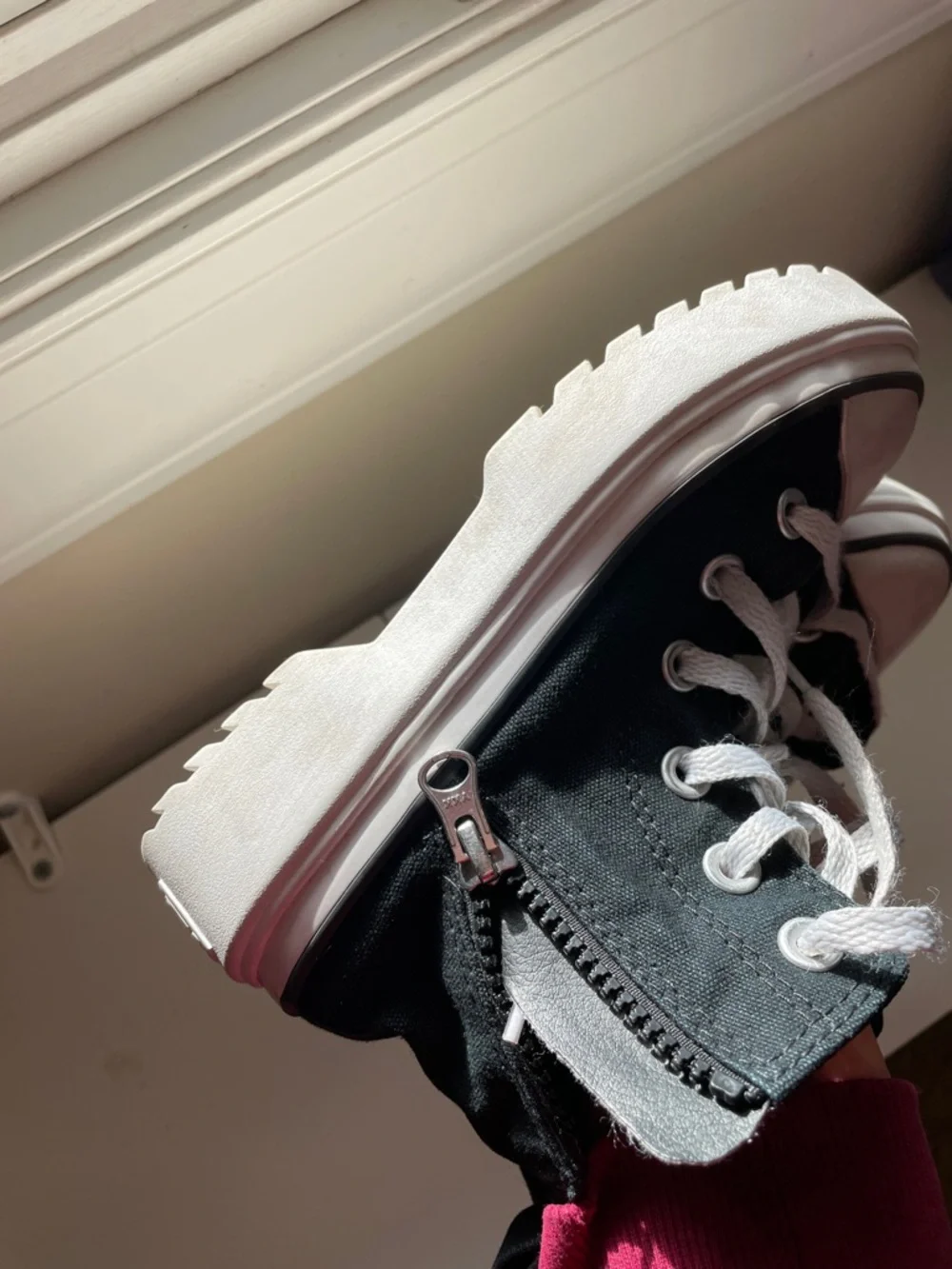 Converse Kids Black High-Top platform Canvas Sneakers